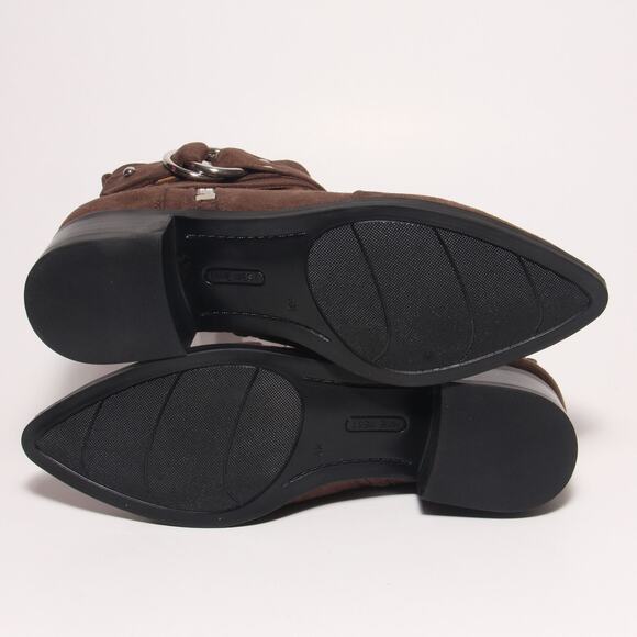 Nine West Ankle Boots Size 6M Faux Suede Side zipper Block Heel - Picture 7 of 8